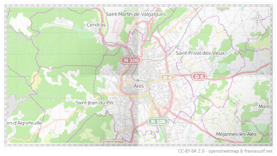 Carte de Alès