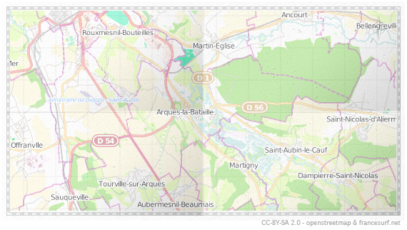 Carte de Arques-la-Bataille