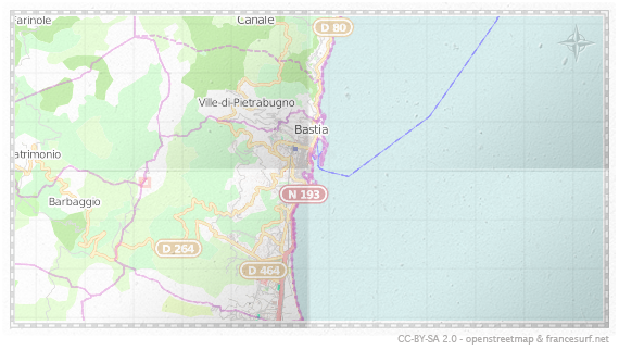 Carte de Bastia