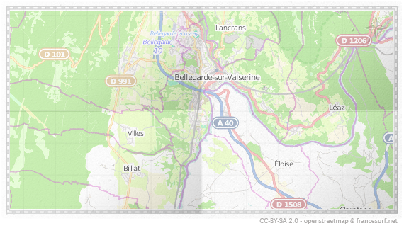 Carte de Bellegarde-sur-Valserine