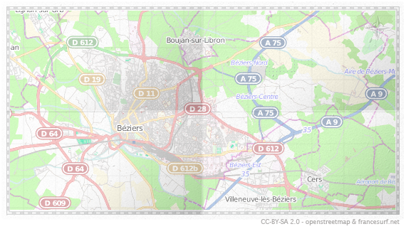 Carte de Béziers