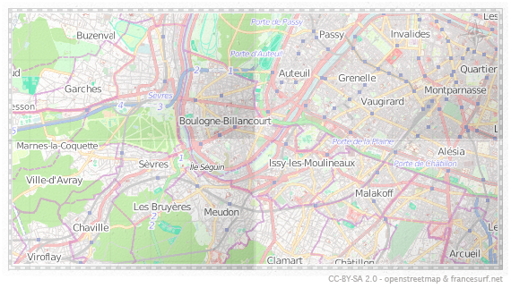 Carte de Boulogne-Billancourt