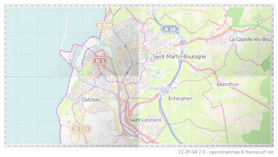 Carte de Boulogne-sur-Mer