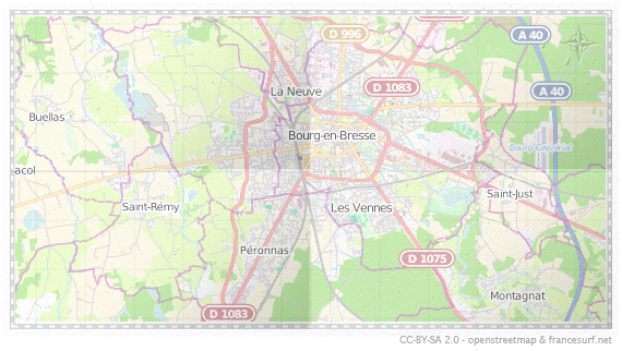 Carte de Bourg-en-Bresse