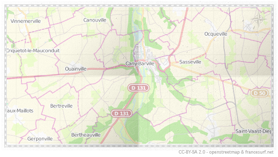 Carte de Cany-Barville