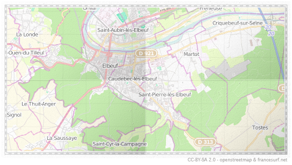 Carte de Caudebec-lès-Elbeuf