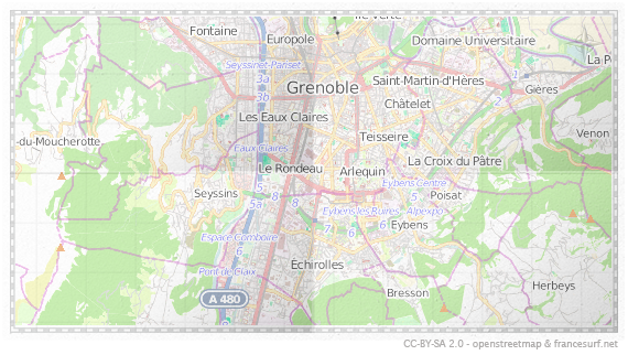 Carte de Grenoble