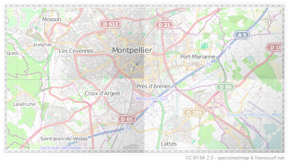Carte de Montpellier