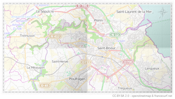 Carte de Saint-Brieuc
