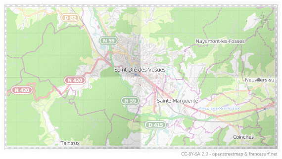 Carte de Saint-Dié des Vosges
