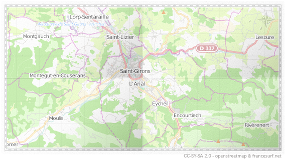 Carte de Saint-Girons