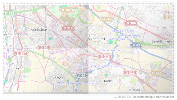 Carte de Saint-Priest