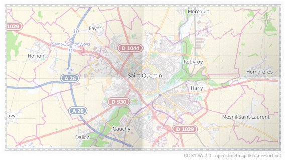 Carte de Saint-Quentin