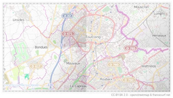 Carte de Tourcoing