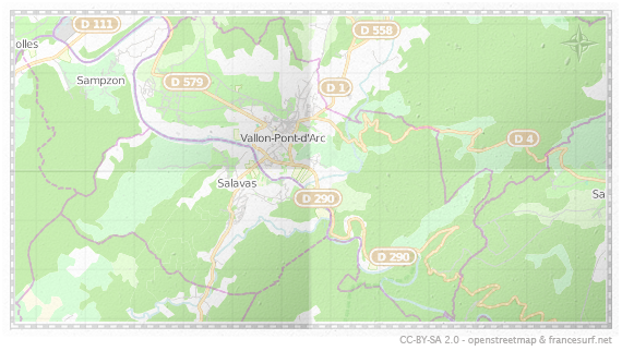 Carte de Vallon Pont d'Arc