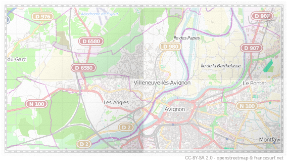Carte de Villeneuve-lès-Avignon